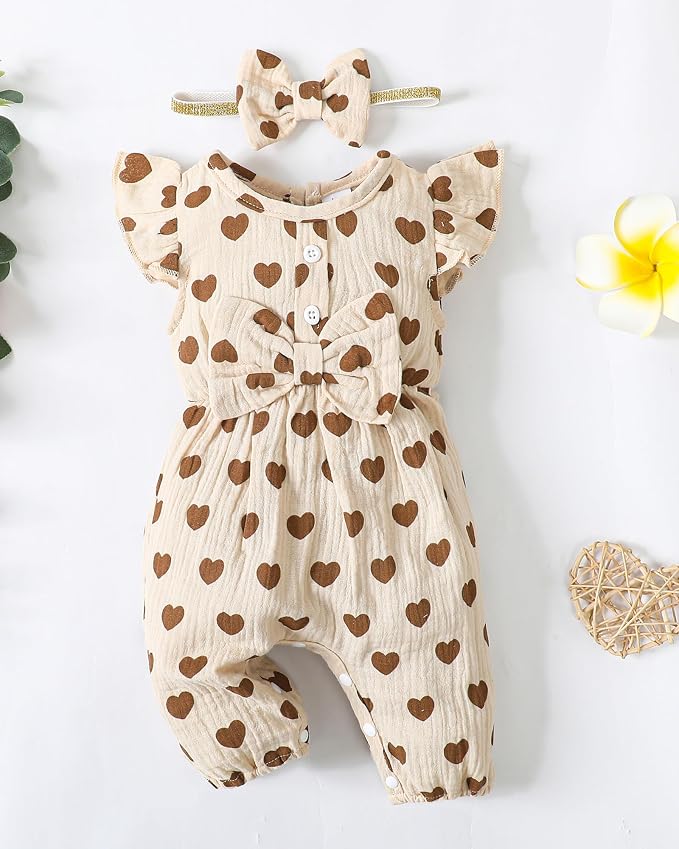 Mioglrie Newborn Baby Girl Clothes 1 Piece Infant Fall Winter Romper Outfit | - Image 2