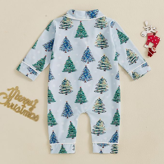 Balaflyie Baby Girl Button Down Pajamas Romper One-Piece Jumpsuit Long Sleeve Sleeper Infant Sleepwear