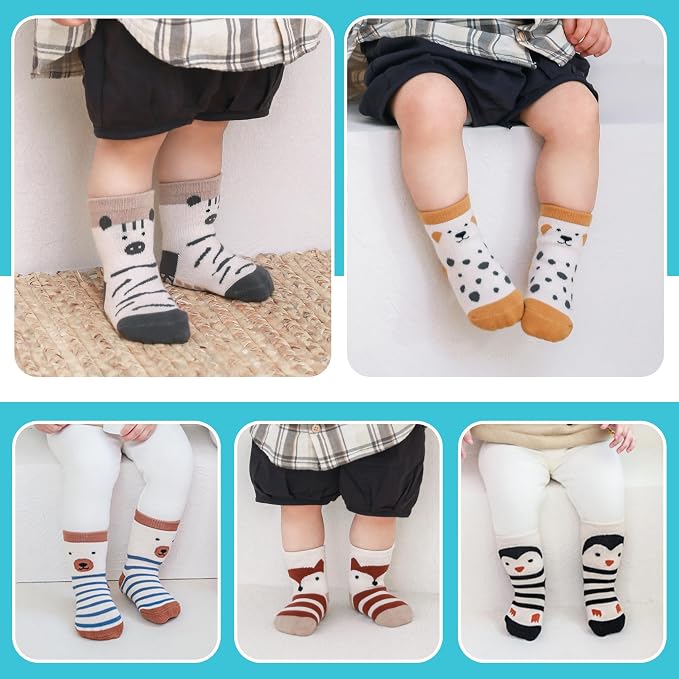 TRUEHAN 5 Pairs Toddler Non Slip Socks - Image 7