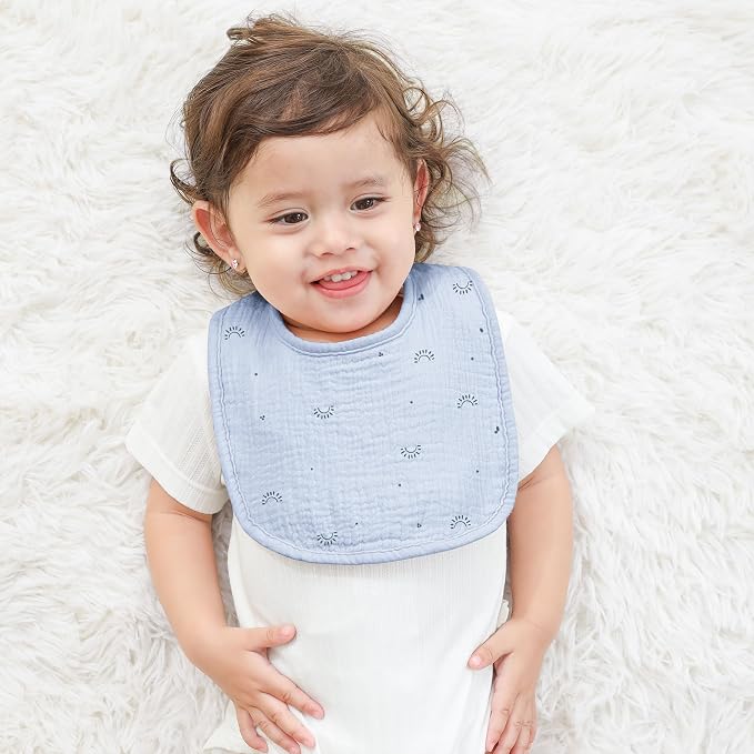 Susurration Muslin Baby Drool Bibs 6Pack Soft Square Adjustable Baby Bandana - Image 4