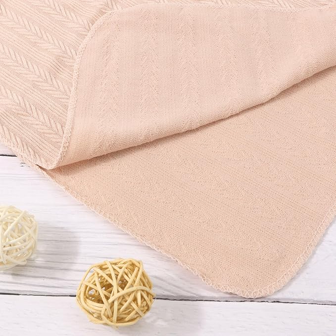 AQOKKA Newborn Receiving Blanket Wheat Ear Bow Hat Hairband Set - Image 7