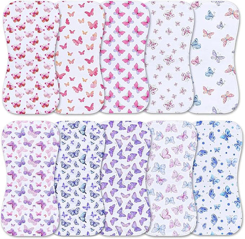 10-Pack Burp Cloths for Baby Boys and Girls by Benoxine