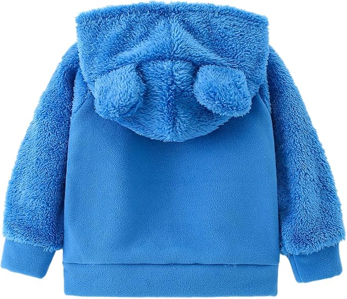 Toddler Winter Coats Baby Boys Girls Fuzzy Sherpa Fleece Jackets - Image 2