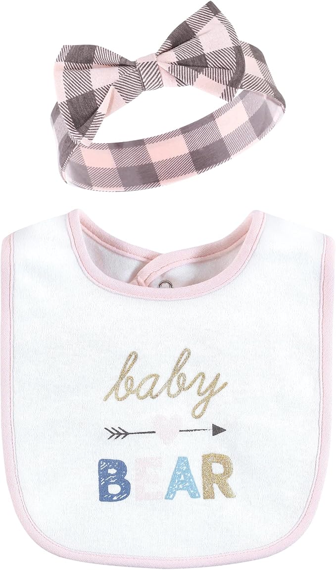 Hudson Baby Unisex Baby Cotton Bib and Headband Set - Image 3