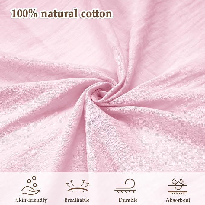 david's kids 4 Pack Baby Muslin Swaddle Blankets 47" x 47", 100% Cotton - Image 4