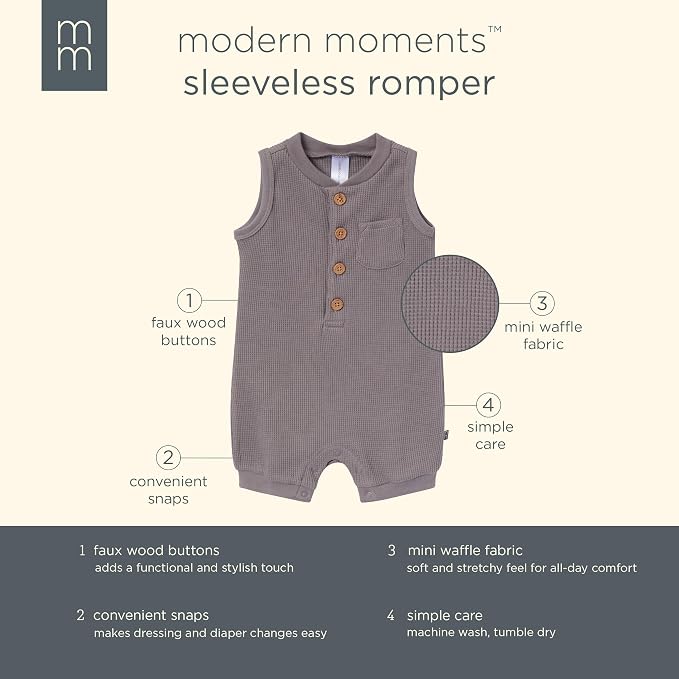 Modern Moments by Gerber Baby Boys' Sleeveless Romper - Image 5