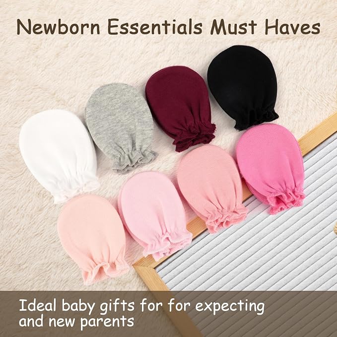 8 Pairs Baby Mittens Newborn No Scratch, Cotton Infant Gloves 0-6 Months | Soft - Image 7