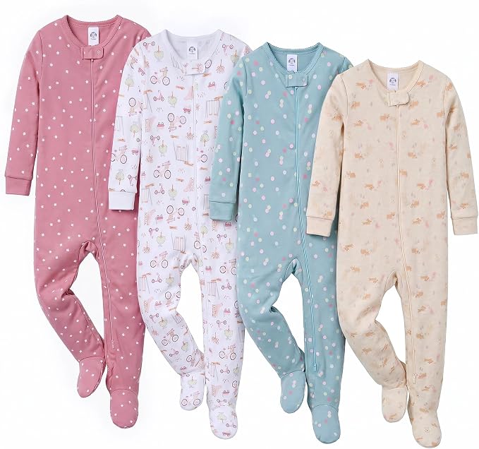 Gerber Baby Girls 4-pack Footed Pajamas by Gerber