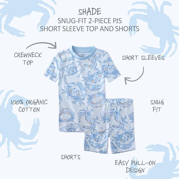 Butterblu Shade Snug-fit 2-Piece Short Sleeve PJs 100% Organic Cotton - Image 2