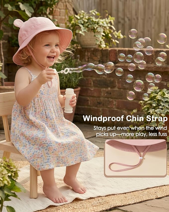 Toddler Baby Sun Hat 2Pack UPF 50+ Kids Infants Adjustable Bucket Hat - Image 2