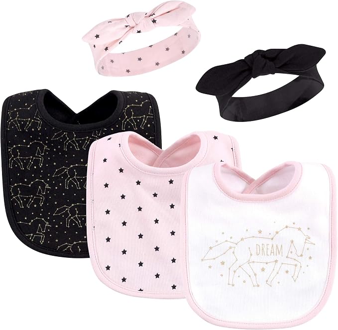 Hudson Baby Unisex Baby Cotton Bib and Headband Set by HudsonBaby