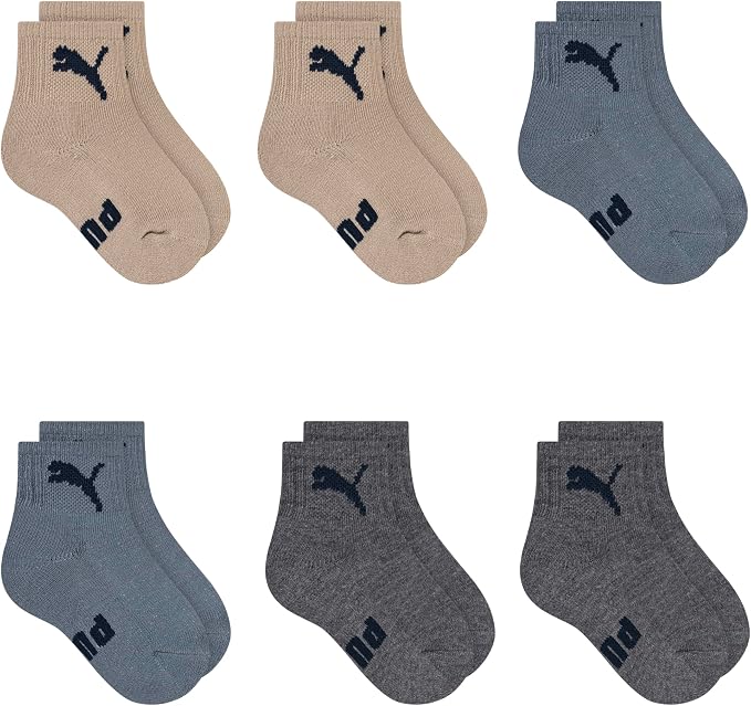 PUMA Unisex Baby 6-pack Infant Anklet Socks, Extra Cushion & Comfort-toe by PUMA