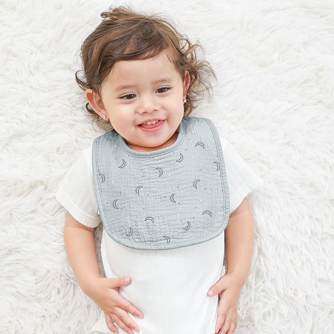 Susurration Muslin Baby Drool Bibs 6Pack Soft Square Adjustable Baby Bandana - Image 7