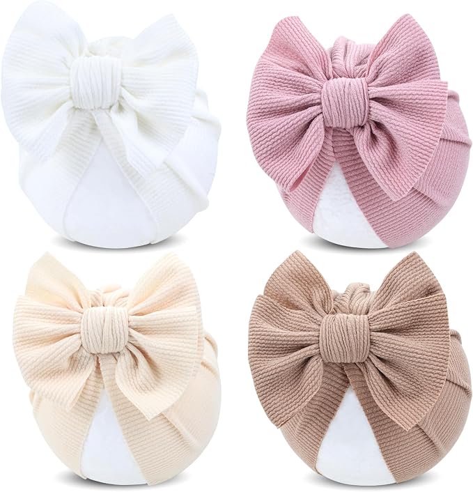 Cinaci 4 Pieces Baby Girls Turban Hats by Cinaci
