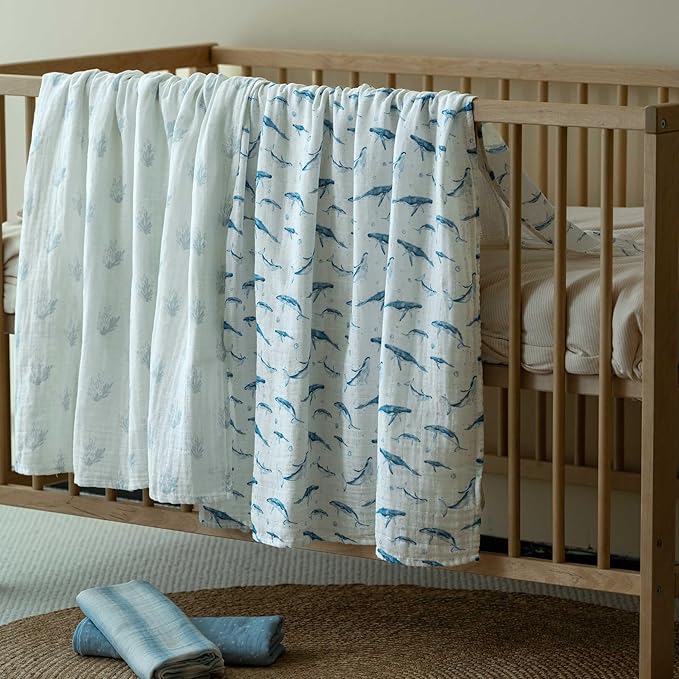 Muslin Swaddle Blankets for Newborn, Cotton Receiving Blanket | 4 Pack 100% - Image 3