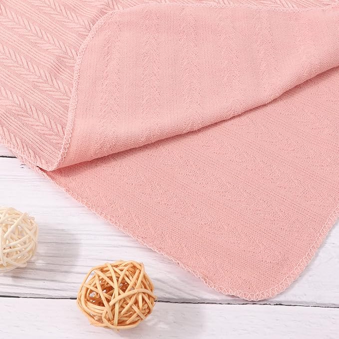 AQOKKA Newborn Receiving Blanket Wheat Ear Bow Hat Hairband Set - Image 4