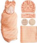 AQOKKA Newborn Receiving Blanket Wheat Ear Bow Hat Hairband Set by AQOKKA
