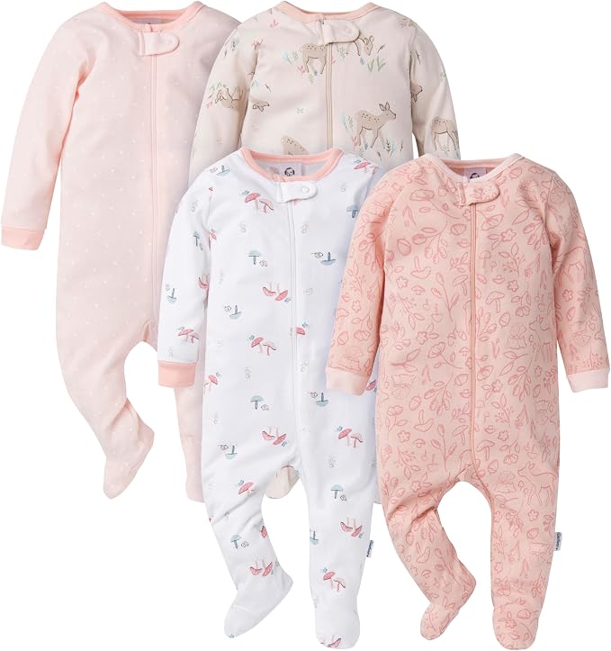 Gerber Baby Girls 4-Pack Sleep 'N Play Footie by Gerber