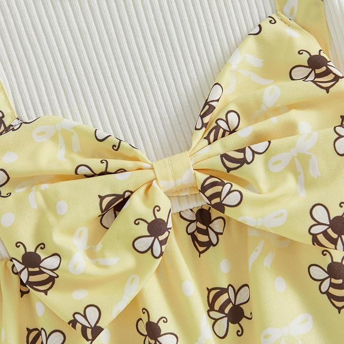 YINGISFITM Newborn Baby Girl Summer Clothes Short Sleeve Bubble Romper Bow - Image 8
