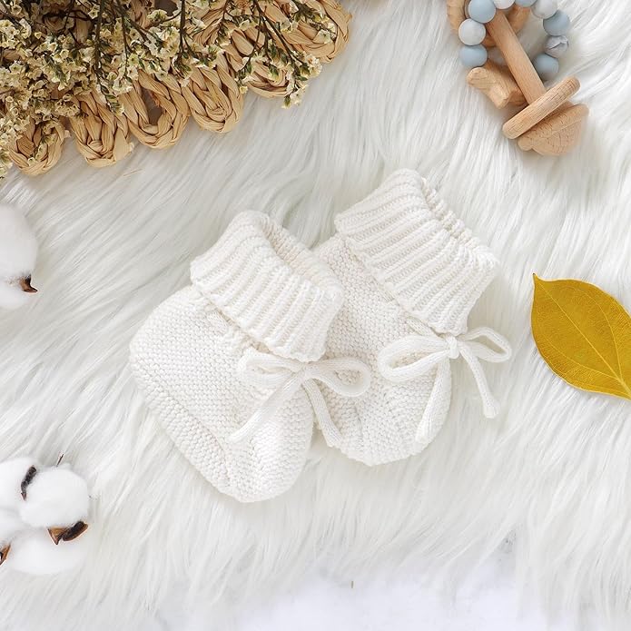 Hadetoto Baby Booties Cotton Newborn Boys Girls Shoes Knit Socks | Cozy Warm - Image 6