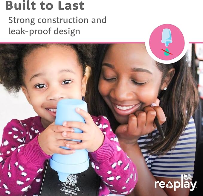 Re-Play Sippy Cups for Toddlers - 10 Oz. Reusable Spill Proof Cups for Kids, Dishwasher/Microwave Safe - Made in USA - Set of 4-3.13" x 6.25" - Modern Green