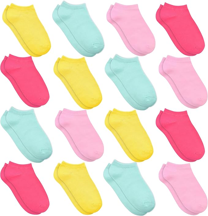 Toddler Socks, 16 Pairs Low Cut Ankle Socks by SPTRAMLE