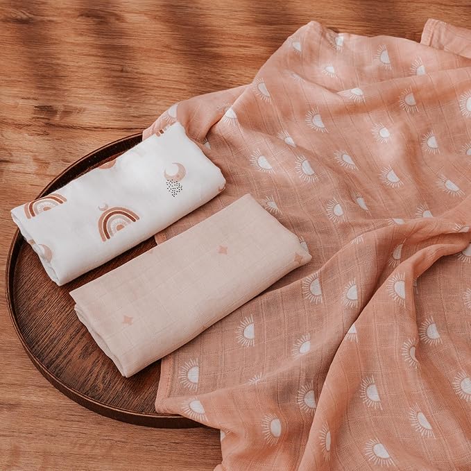 GLLQUEN BABY Receiving Blanket Boy Cotton Muslin Swaddle Blankets Girl Newborn - Image 8