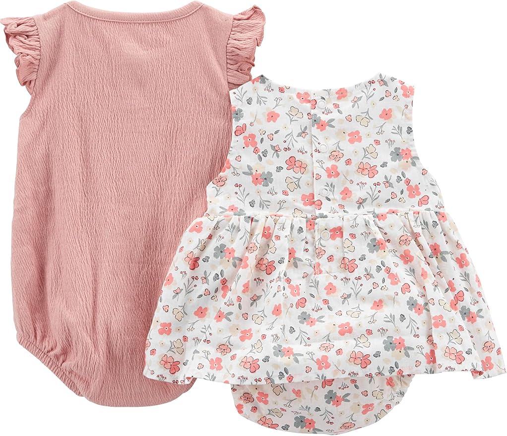 Simple Joys by Carter's Baby Girls' 2-pack Sleeveless Rompers - Image 2