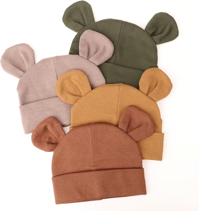 DRESHOW BQUBO 4 Pieces Baby Beanie Newborn Toddler Soft Cute Knit Hat Hospital - Image 5
