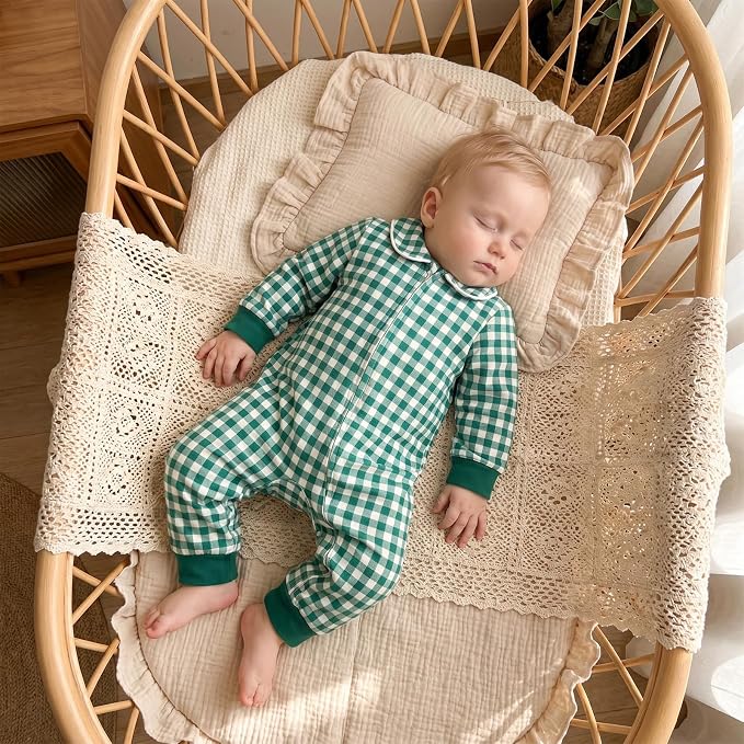Seyurigaoka Newborn Baby Boy Girl Romper Long Sleeve Zipper Jumpsuit - Image 2