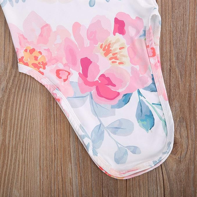 Newborn Baby Girl Floral Sleep Gown Headband Sleepwear Outfit - Image 6