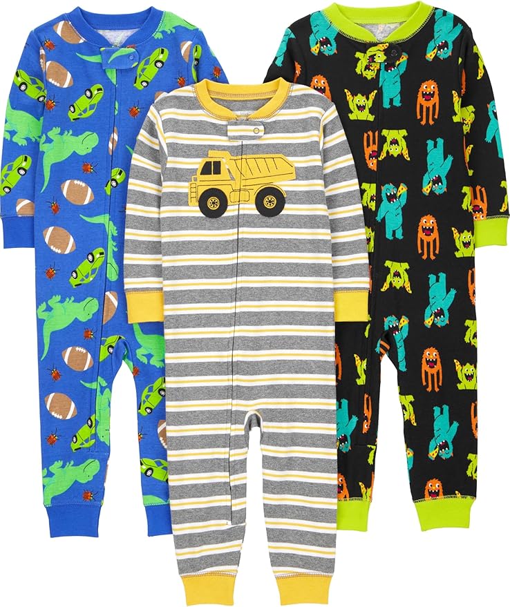 Simple Joys by Carter's Babys' 3 pack Snug Fit Footless Cotton Pajamas by SimpleJoysbyCarters