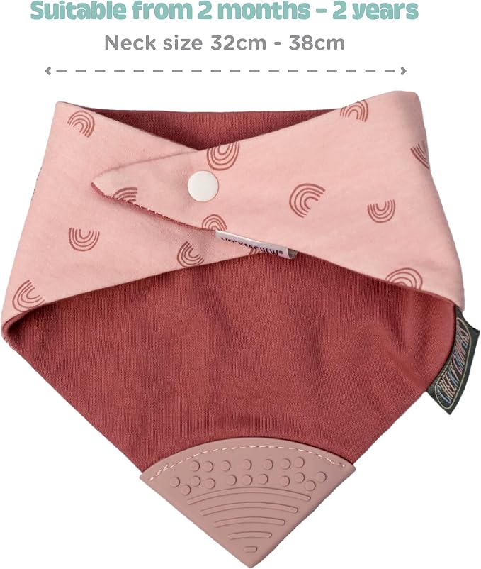 Cheeky Chompers Neckerchew Teething Bib, 2-in-1 Bandana Style Bib w/Food Grade - Image 8