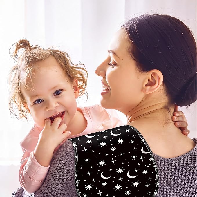 SmoothNovelty 5 Pack Black and White Baby Burp Cloths Soft Absorbent Burping - Image 6