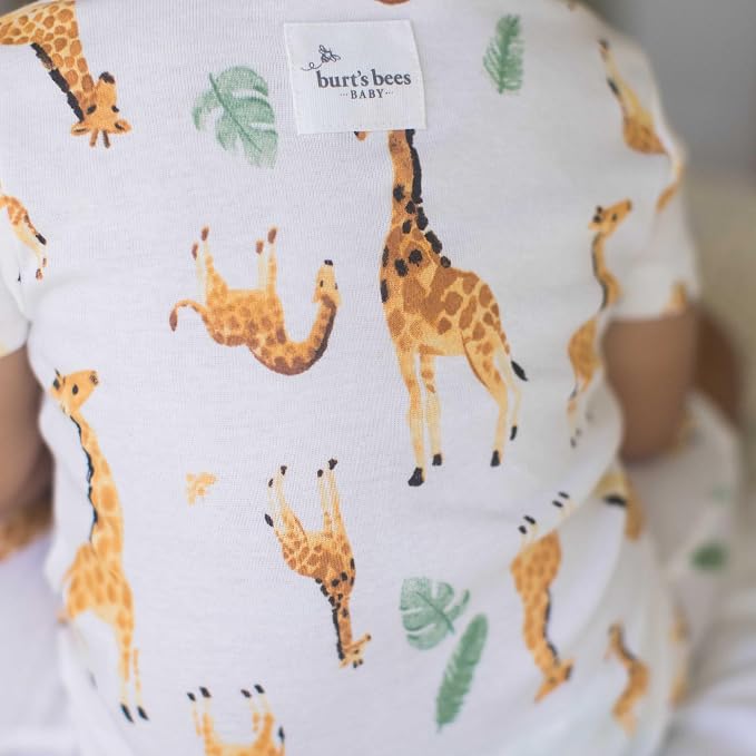 Burt's Bees Baby Short Sleeve Pajamas, Unisex One-Piece Sleeper Romper | Soft - Image 5