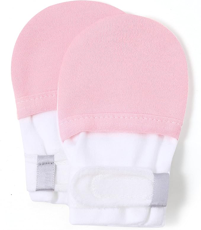 Baby Newborn No Scratch Mittens Stay On, 100% Cotton Adjustable 0-12M | Soft by HAPIU