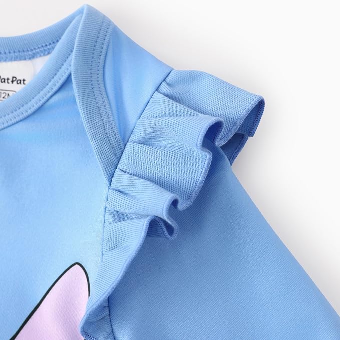 Disney Stitch Princess Minnie Winnie Marvel Baby Girls Ruffle Long Sleeve - Image 4