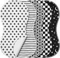 SmoothNovelty 5 Pack Black and White Baby Burp Cloths Soft Absorbent Burping by SmoothNovelty