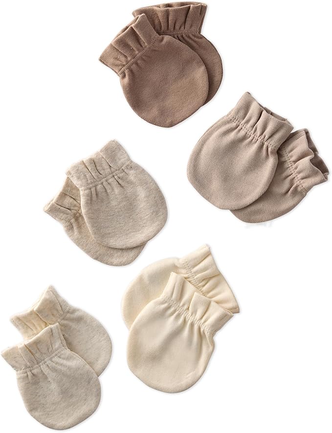 Butterblu Morgan 5-Pack Mitts 100% Cotton No Scratch Mitten Gloves | GOTS by Butterblu