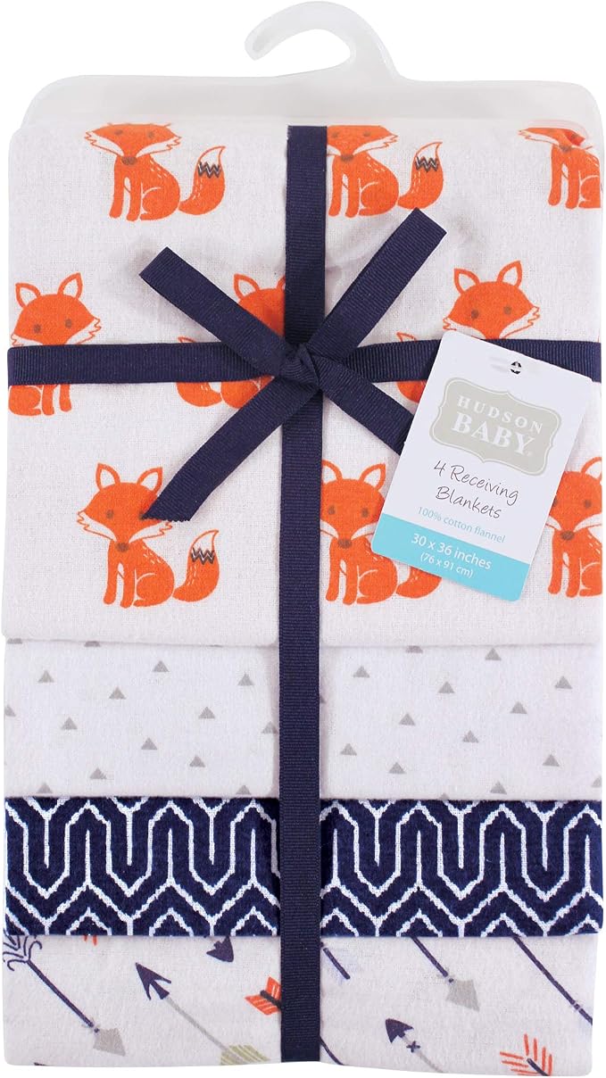 Hudson Baby Unisex Baby Cotton Flannel Receiving Blankets, One Size - Image 2