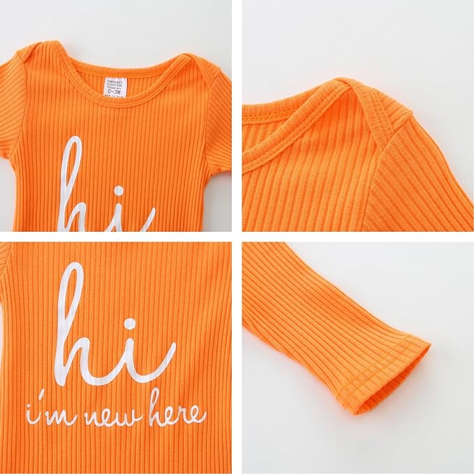 Baby Romper with Baby Mittens & Newborn Hats Footless Long Sleeve - Image 4