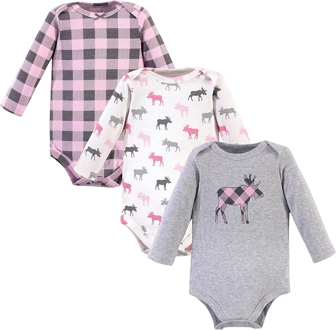 Hudson Baby Baby Girls' Cotton Long-sleeve Bodysuits 3-pack by HudsonBaby