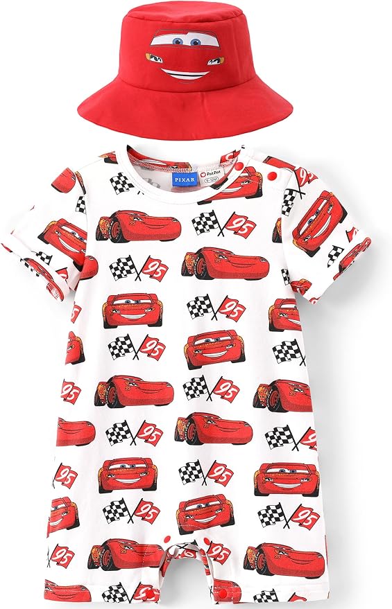 Disney Baby Boy's 2-Piece Romper and Sun Hat Outfit Set Newborn to Infant by Disney