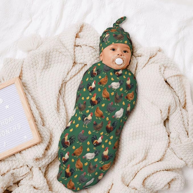 Rooster Swaddle Blankets Soft Receiving Blanket Baby Swaddle Wrap - Image 7