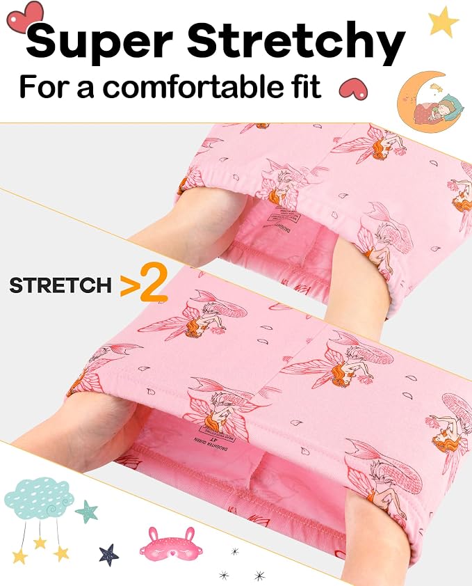 DAUGHTER QUEEN Girls Summer Pajamas Set 4 Pieces 100% Cotton Sleepwear Size 18 - Image 4