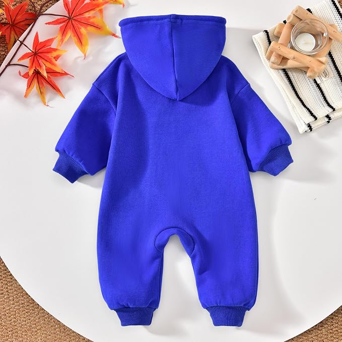 Unutiylo Unisex Baby Boys Girls Long Sleeve Infant Baby Zipper Hooded Jumpsuits - Image 4