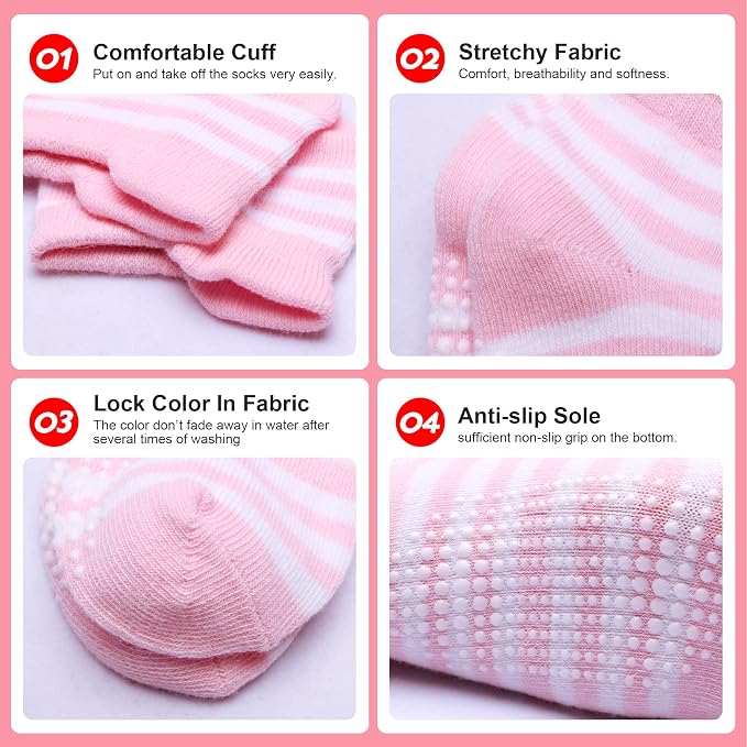 Toddler Non Slip Grip Ankle Socks - Image 6