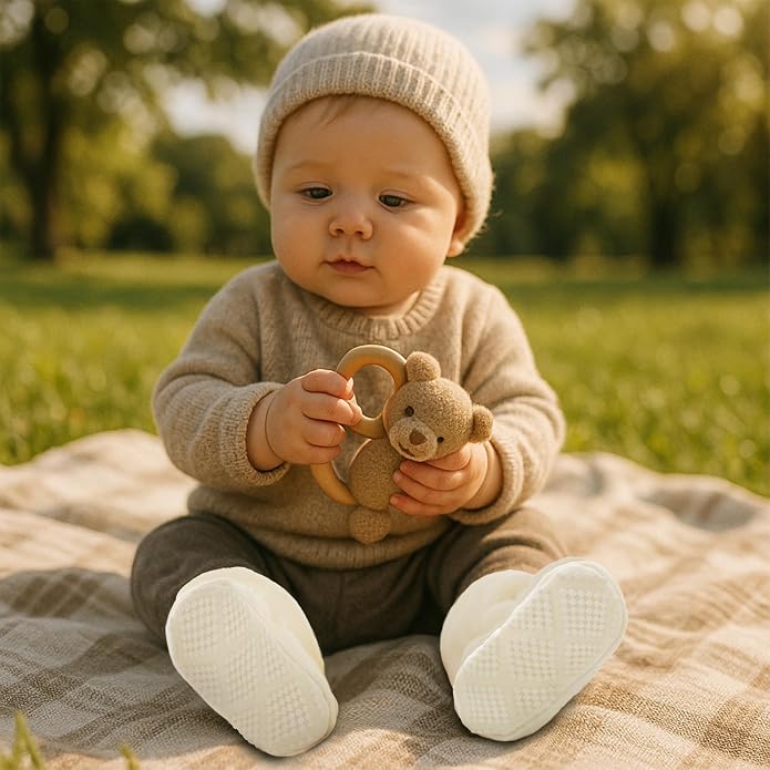 Pro Goleem Fleece Baby Booties, Warm Cozy Baby Slippers, Stay On Sock Shoes - Image 6