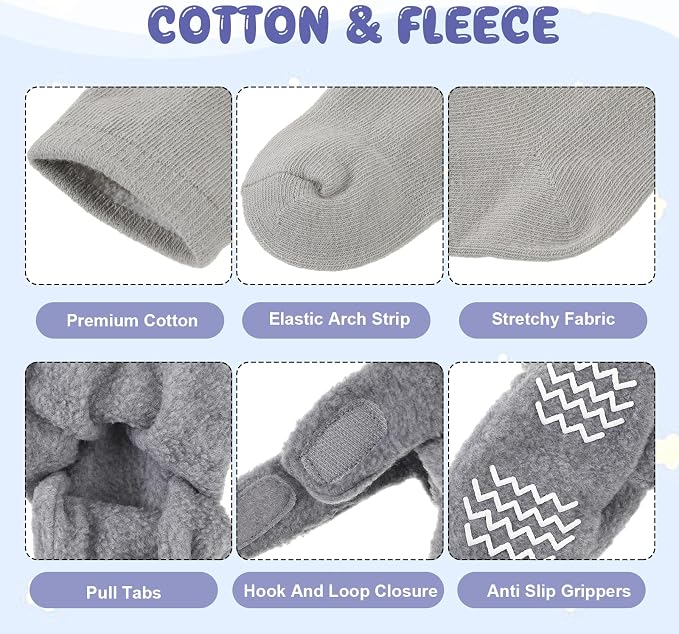 SATINIOR 3 Pairs Unisex Cozy Fleece Baby Booties - Image 4