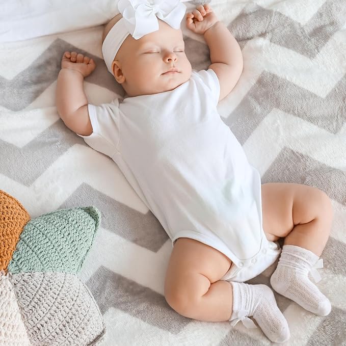 JATEBI Baby Big Bow Headband Knee High Socks Set - Image 6